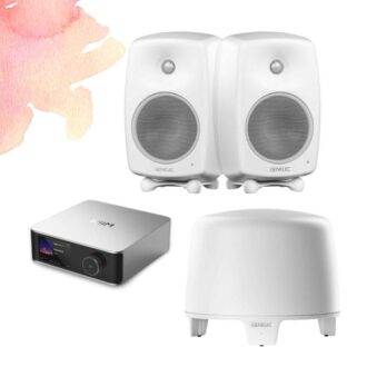 Genelec G Three + Genelec F Two + WiiM Ultra all-in-one stereopaketti