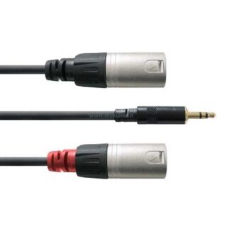 Cordial CFY 3 WMM LONG Musta (3.5mm stereo - 2 x XLR) | 3m