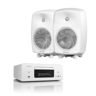 Genelec G Four + Denon CEOL RCD N12 paketti valkoinen